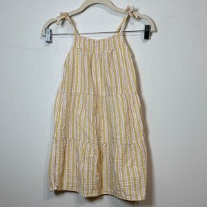 Cat & Jack Yellow and White Striped Dress with Pink Accent